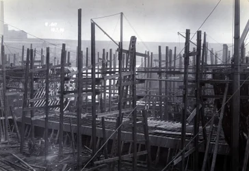 The Ice-Breaking Train Ferry Steamer SS Baikal in Frame During Construction by Sir W.G. Armstrong Mitchell and Co. Ltd., at Low Walker Shipyard, Newcastle upon Tyne, Yard No. 647